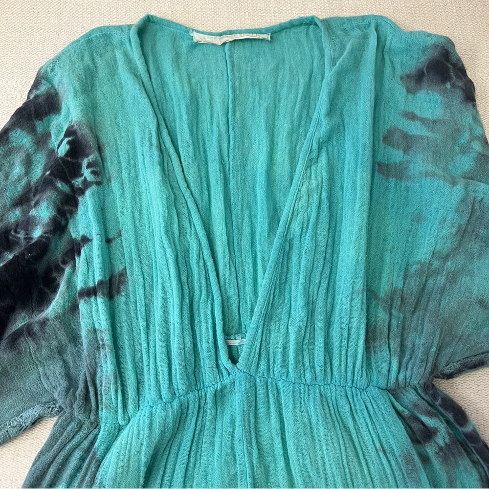 Jens Pirates Booty Blue and Black Cotton Gauze Wide Arm Jumpsuit - Picture 12 of 15